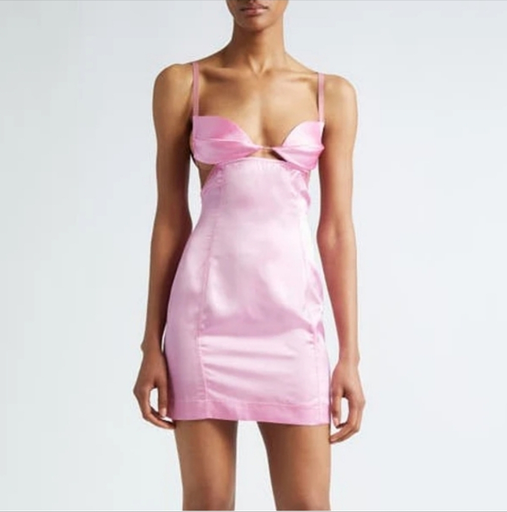 Nensi Dojaka Cutout Draped Bra Mini dress Pink Large